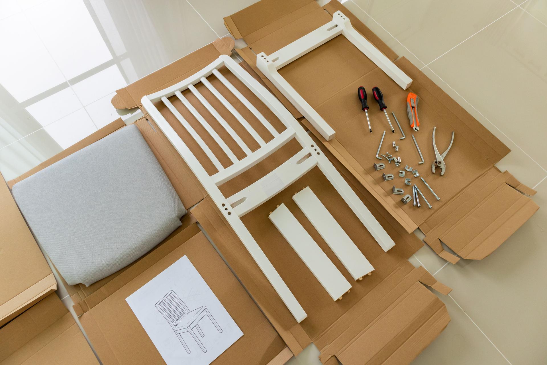 Assembly wooden chair furniture at home